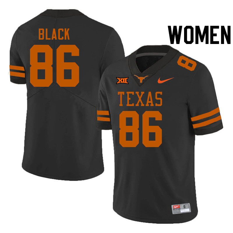 Women #86 Dorian Black Texas Longhorns College Football Jerseys Stitched-Black